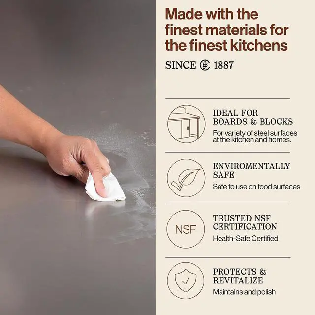 Alt view image 3 of 7 - John Boos Stainless Steel Cleaner with Fine Mist Spray, Lavender Scent, 8 oz - Streak-Free Cleaning Polish & Stain Remover for Stoves, Ovens, Sinks, & Kitchen Surfaces