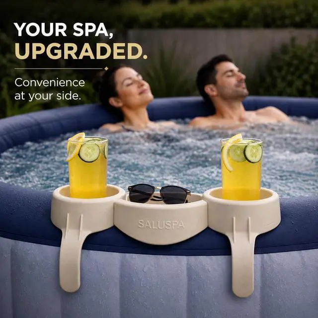 Alt view image 5 of 7 - Bestway SaluSpa Drink Holder Spa Accessory Compatible with 7.9"-10.6" Wall Thickness, Cup Holder with Small Tray for Inflatable Hot Tub
