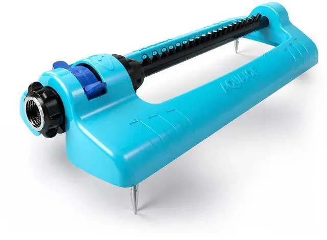 Alt view image 2 of 5 - Aqua Joe Oscillating Sprinkler with Metal Ground Spike, Adjustable Spray Position Irrigator for 4000 Sq Ft Coverage Compatible with Garden Hoses