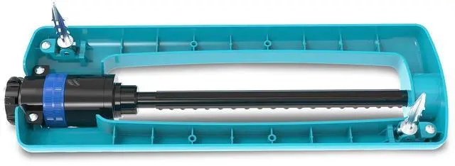 Alt view image 3 of 5 - Aqua Joe Oscillating Sprinkler with Metal Ground Spike, Adjustable Spray Position Irrigator for 4000 Sq Ft Coverage Compatible with Garden Hoses