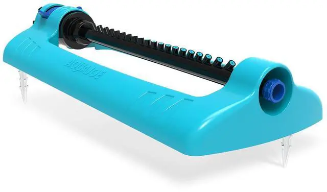 Alt view image 4 of 5 - Aqua Joe Oscillating Sprinkler with Metal Ground Spike, Adjustable Spray Position Irrigator for 4000 Sq Ft Coverage Compatible with Garden Hoses