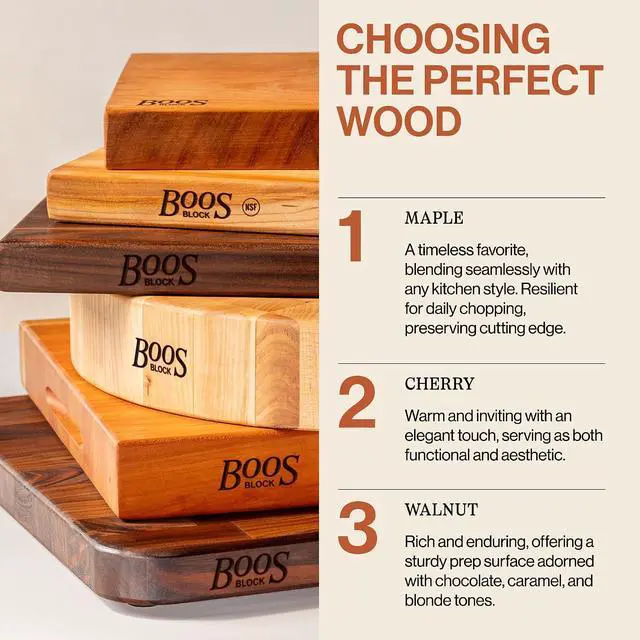 Alt view image 6 of 7 - John Boos Chop-N-Slice Series Rectangular Maple Cutting Board | 16 x 10 x 1, 4.5 lb Reversible Edge-Grain Butcher Block, Made in the USA