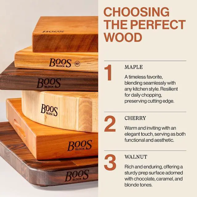 Alt view image 7 of 7 - John Boos Chop-N-Slice Series Square Wooden Maple Cutting Board 10x10 | 1 Thick, 4-lb Reversible Butcher Block with Eased Corners & Edge-Grain Made in the USA