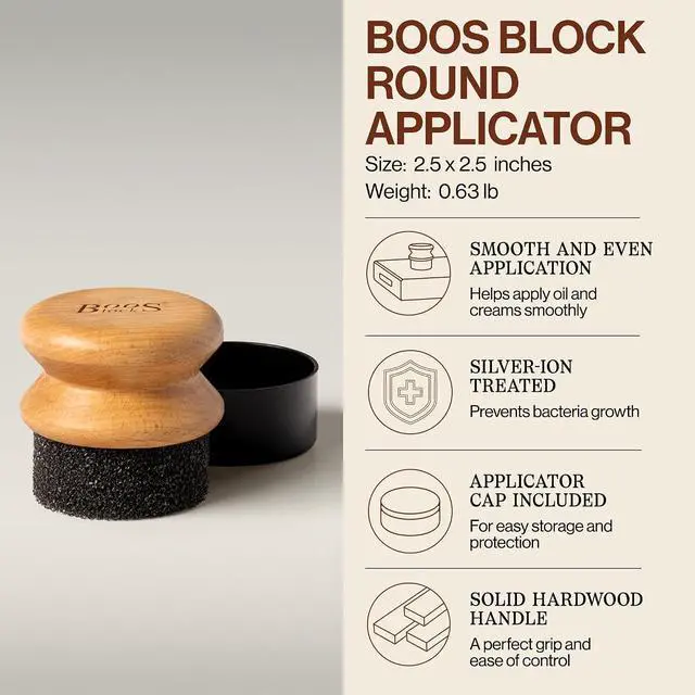 Alt view image 7 of 7 - John Boos 3-Piece All-Natural Care & Maintenance Set | 16 oz Mystery Oil, 5 oz Board Cream & Round Applicator for Butcher Blocks, Cutting Boards, Wood Countertops & Wooden Utensils
