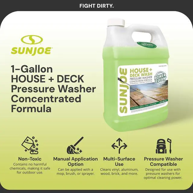Alt view image 3 of 7 - Sun Joe SPX-HDC1G House and Deck All-Purpose Pressure Washer Rated Concentrated Cleaner, 1-Gallon , White , 128 Fl Oz (Pack of 1)