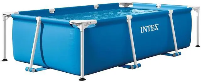 Main image of INTEX Rectangular Frame 7 ft 2 in x 4 ft 11 in x 23 in Above Ground Pool, Swimming Pool with Steel Frame, Pump Not Included | 28270EH - Pool Only (Pump Not Included)