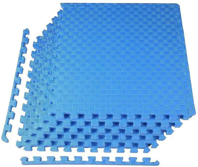 Main image of BalanceFrom Puzzle Exercise Mat 1" Thick, EVA Interlocking Foam Floor | Tiles for Home Gym, Mat for Home Workout Equipment, Floor Padding for Kids, Blue, 24 in x 24 in x 1 in, 24 Sq Ft - 6 Tiles