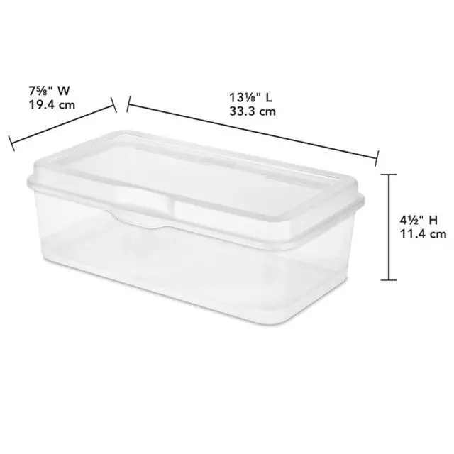 Alt view image 3 of 7 - Sterilite 6-Pack Rectangular Large FlipTop, Clear Plastic Storage Box with Hinged Lid - Stackable Multipurpose Organizer for Art and Craft Supplies, Accessories, Photos & CDs, Home or Office Use