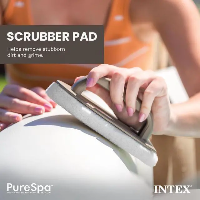 Alt view image 3 of 7 - Intex PureSpa Hot Tub and Spa Maintenance Accessory Kit with Curved Brush, Mesh Net Skimmer, and Scrubber for Inflatable PureSpa Home Hot Tubs