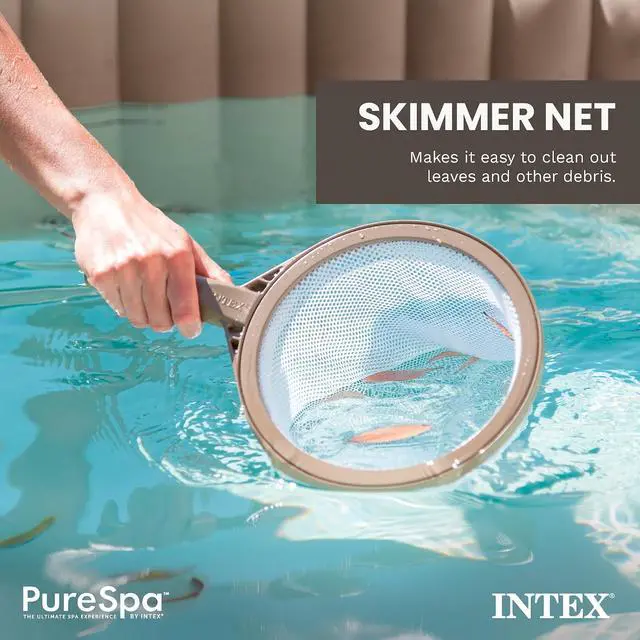 Alt view image 4 of 7 - Intex PureSpa Hot Tub and Spa Maintenance Accessory Kit with Curved Brush, Mesh Net Skimmer, and Scrubber for Inflatable PureSpa Home Hot Tubs