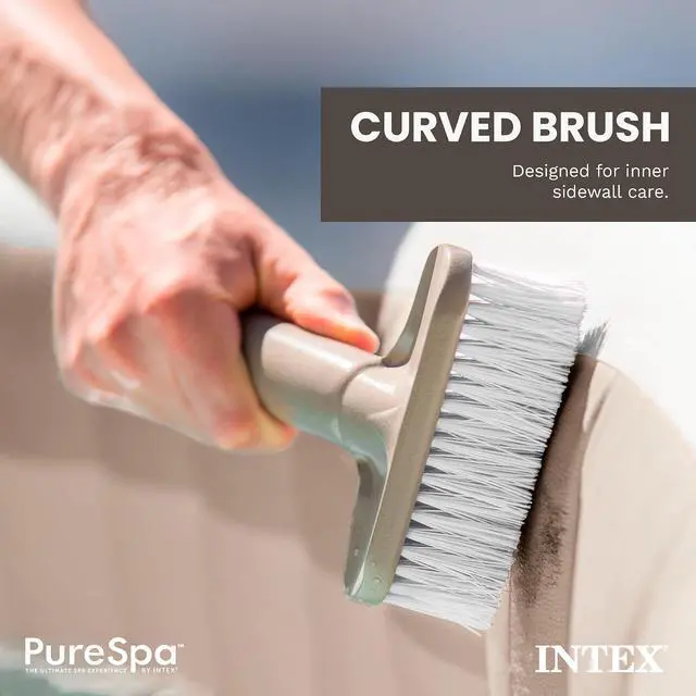 Alt view image 5 of 7 - Intex PureSpa Hot Tub and Spa Maintenance Accessory Kit with Curved Brush, Mesh Net Skimmer, and Scrubber for Inflatable PureSpa Home Hot Tubs