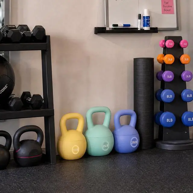 Alt view image 6 of 6 - Signature Fitness Soft Kettlebells - Sea and Iron Sand Filled Weights for Women and Men - Color Coded Soft Vinyl Kettlebells, Multiple Sizes