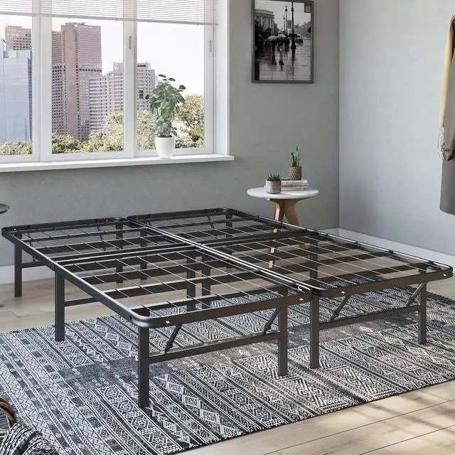 Alt view image 2 of 7 - Hercules Folding Metal Bed Frame, 14 Inch Platform Foundation, King Size | Mattress Foundation Support for King Bed