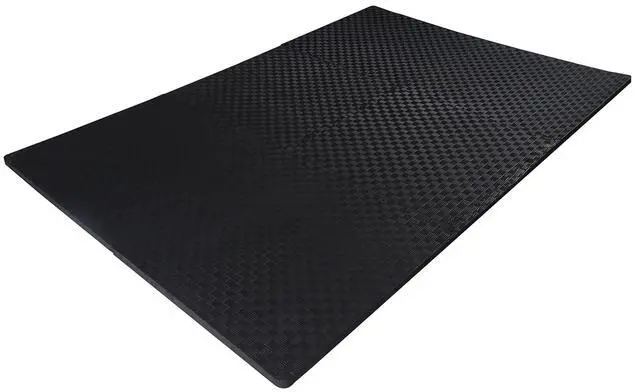 Alt view image 2 of 6 - BalanceFrom Puzzle Exercise Mat 1" Thick, EVA Interlocking Foam Floor | Tiles for Home Gym, Mat for Home Workout Equipment, Floor Padding for Kids, Black, 24 in x 24 in x 1 in, 24 Sq Ft - 6 Tiles