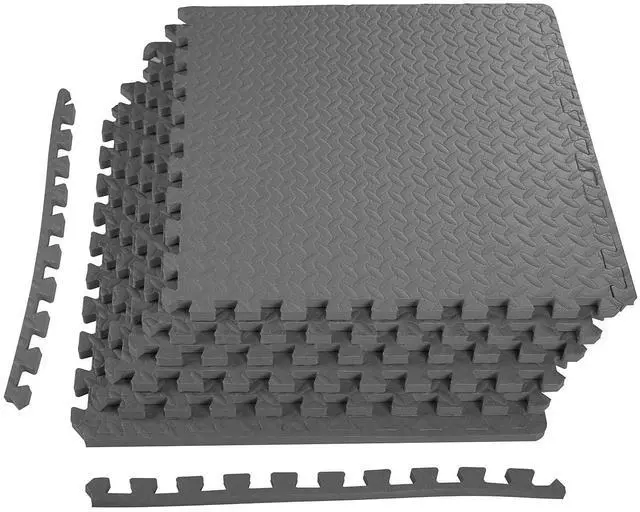 Main image of BalanceFrom Puzzle Exercise Mat 3/4" Thick, EVA Interlocking Foam Floor | Tiles for Home Gym, Mat for Home Workout Equipment, Floor Padding for Kids, Gray, 24 in x 24 in x 3/4 in, 24 Sq Ft - 6 Tiles