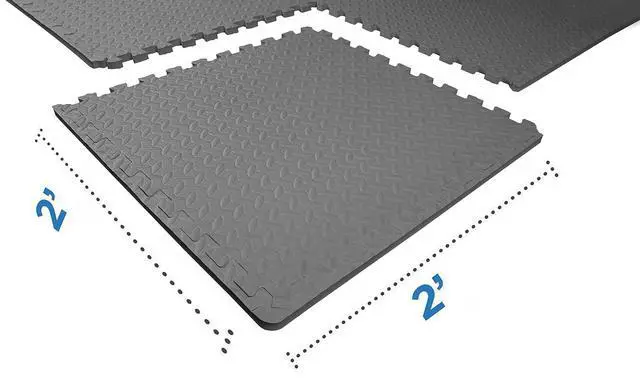 Alt view image 3 of 5 - BalanceFrom Puzzle Exercise Mat 3/4" Thick, EVA Interlocking Foam Floor | Tiles for Home Gym, Mat for Home Workout Equipment, Floor Padding for Kids, Gray, 24 in x 24 in x 3/4 in, 24 Sq Ft - 6 Tiles