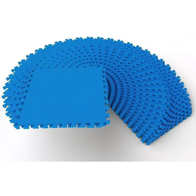 Alt view image 2 of 6 - BalanceFrom Puzzle Exercise Mat 1/2" Thick, EVA Interlocking Foam Floor | Tiles for Home Gym, Mat for Home Workout Equipment, Floor Padding for Kids, Blue, 24 in x 24 in x 1/2 in, 144 Sq Ft-36 Tiles