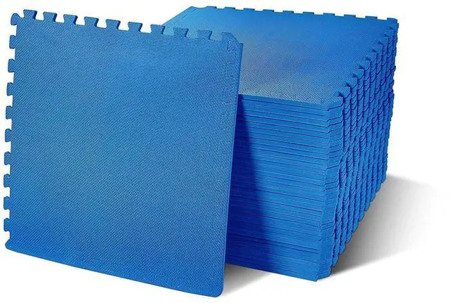 Main image of BalanceFrom Puzzle Exercise Mat 1/2" Thick, EVA Interlocking Foam Floor | Tiles for Home Gym, Mat for Home Workout Equipment, Floor Padding for Kids, Blue, 24 in x 24 in x 1/2 in, 144 Sq Ft-36 Tiles