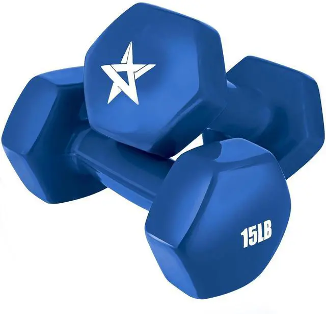 Main image of Yes4All Vinyl Hexagon Dumbbell - Dumbbells Set of 2 Hand Weights for Home Gym & Strength Training (2-15 lbs Weight Options)