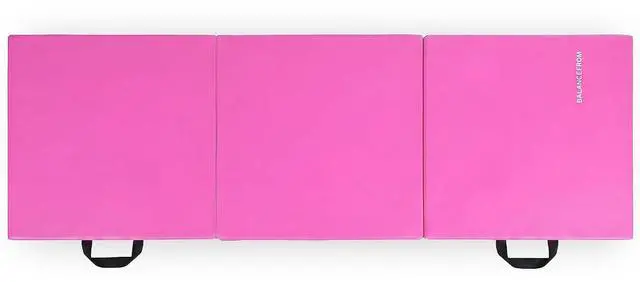 Main image of BalanceFrom 6x2 Feet 3-Panel Folding Gymnastics Mat 2-Inch Thick Pad with Vinyl Surface and Carrying Handles for Tumbling, Yoga, Pilates, Home Workouts, and Martial Arts