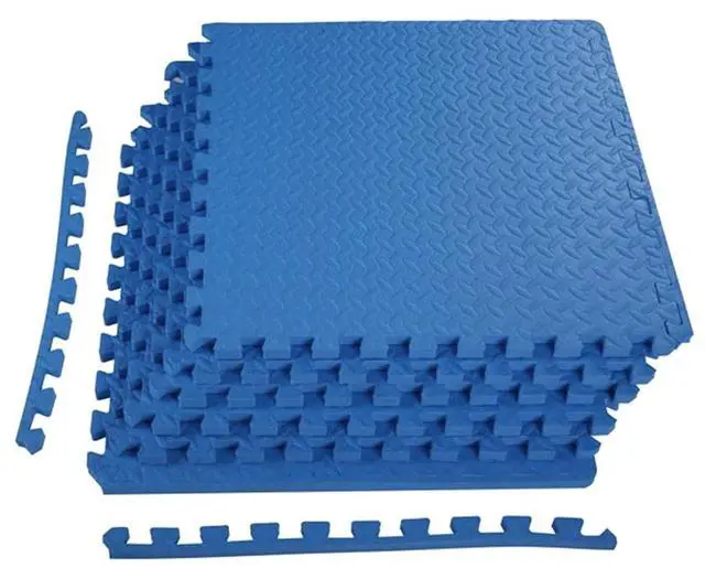 Main image of BalanceFrom Puzzle Exercise Mat 3/4" Thick, EVA Interlocking Foam Floor | Tiles for Home Gym, Mat for Home Workout Equipment, Floor Padding for Kids, Blue, 24 in x 24 in x 3/4 in, 24 Sq Ft - 6 Tiles
