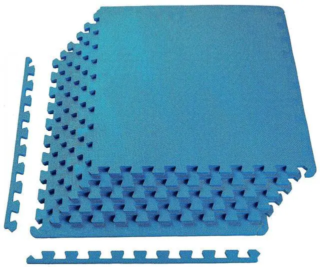 Main image of BalanceFrom Puzzle Exercise Mat 1/2" Thick, EVA Interlocking Foam Floor | Tiles for Home Gym, Mat for Home Workout Equipment, Floor Padding for Kids, Blue, 24 in x 24 in x 1/2 in, 24 Sq Ft - 6 Tiles