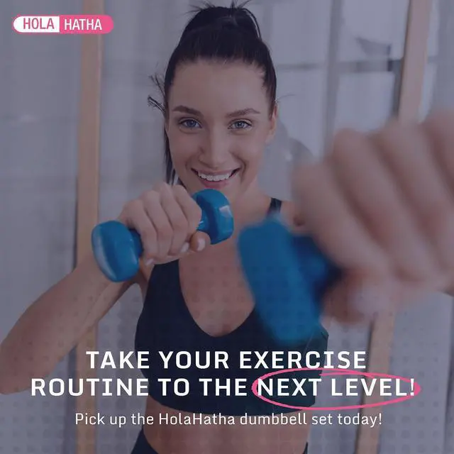Alt view image 6 of 7 - HolaHatha 1, 2 and 3 lb Neoprene Dumbbell Strength Training Weight Set with Rack
