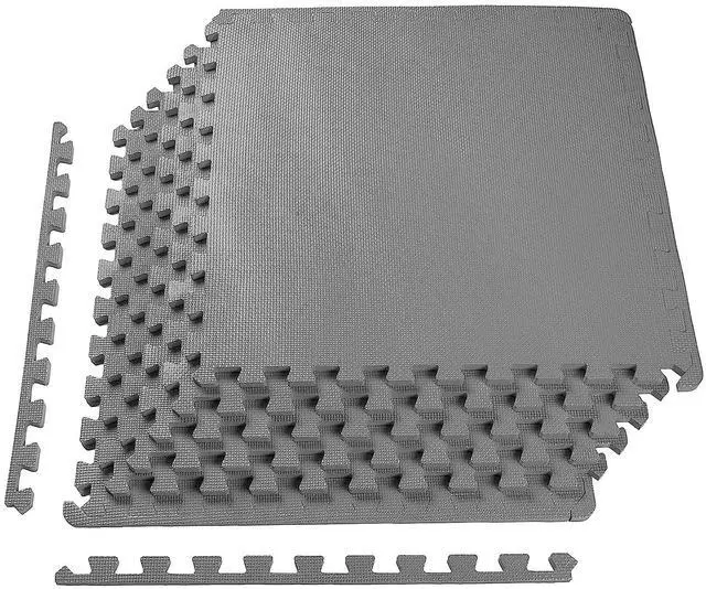 Main image of BalanceFrom Puzzle Exercise Mat 1/2" Thick, EVA Interlocking Foam Floor | Tiles for Home Gym, Mat for Home Workout Equipment, Floor Padding for Kids, Gray, 24 in x 24 in x 1/2 in, 24 Sq Ft - 6 Tiles