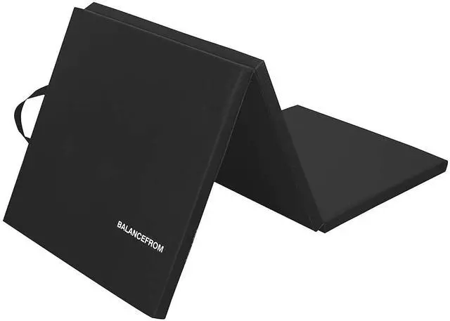Main image of BalanceFrom 6x2 Feet 3-Panel Folding Gymnastics Mat 1.5-Inch Thick Pad with Vinyl Surface and Carrying Handles for Tumbling, Yoga, Pilates, Home Workouts, and Martial Arts