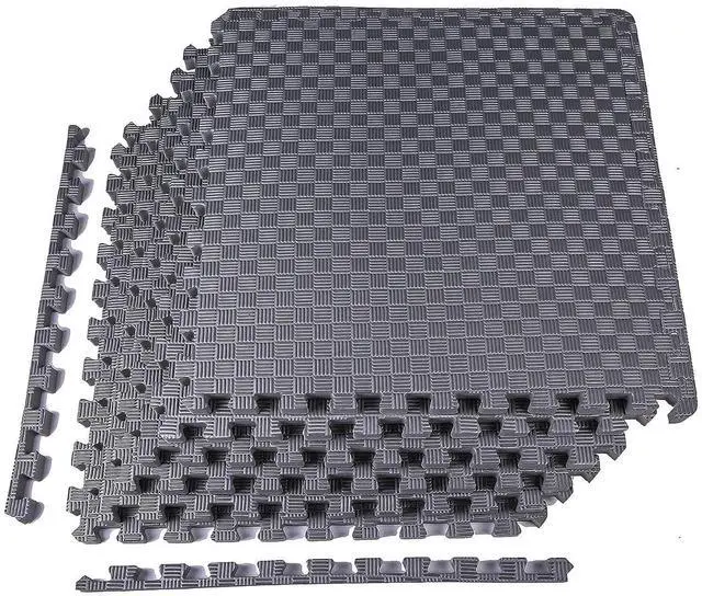 Main image of BalanceFrom Puzzle Exercise Mat 1" Thick, EVA Interlocking Foam Floor | Tiles for Home Gym, Mat for Home Workout Equipment, Floor Padding for Kids, Gray, 24 in x 24 in x 1 in, 24 Sq Ft - 6 Tiles