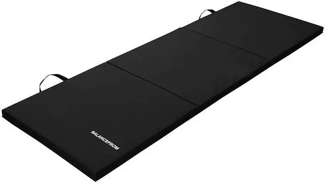 Alt view image 6 of 7 - BalanceFrom 6x2 Feet 3-Panel Folding Gymnastics Mat 1.5-Inch Thick Pad with Vinyl Surface and Carrying Handles for Tumbling, Yoga, Pilates, Home Workouts, and Martial Arts