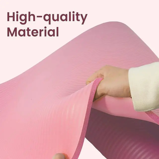 Alt view image 4 of 7 - Fitvids Yoga Mat, 1/2-Inch Extra Thick High Density Exercise Mat, Anti-Tear Exercise Yoga Mat with Carrying Strap, Suitable for Various Yoga Exercises