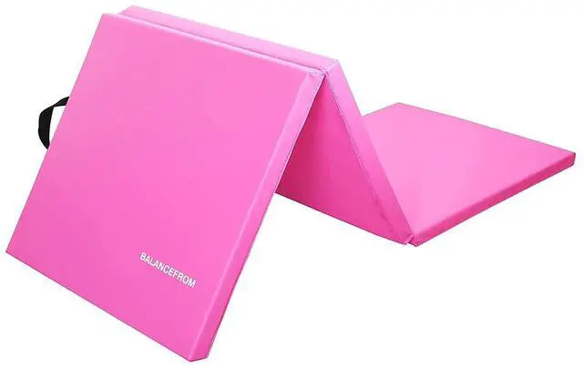 Main image of BalanceFrom 6x2 Feet 3-Panel Folding Gymnastics Mat 1.5-Inch Thick Pad with Vinyl Surface and Carrying Handles for Tumbling, Yoga, Pilates, Home Workouts, and Martial Arts