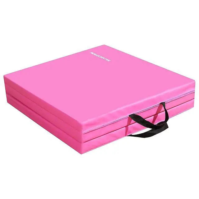 Alt view image 7 of 7 - BalanceFrom 6x2 Feet 3-Panel Folding Gymnastics Mat 1.5-Inch Thick Pad with Vinyl Surface and Carrying Handles for Tumbling, Yoga, Pilates, Home Workouts, and Martial Arts