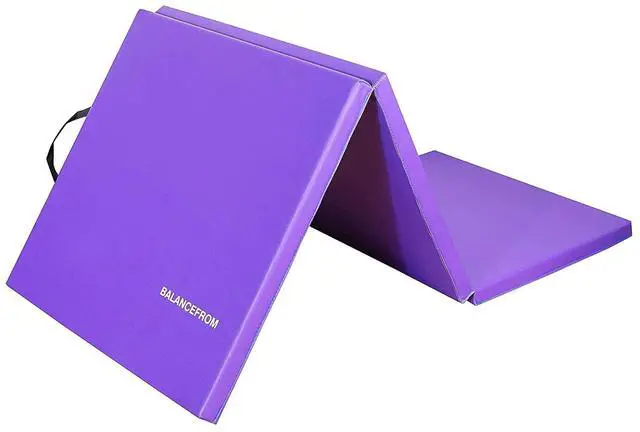 Main image of BalanceFrom 6x2 Feet 3-Panel Folding Gymnastics Mat 1.5-Inch Thick Pad with Vinyl Surface and Carrying Handles for Tumbling, Yoga, Pilates, Home Workouts, and Martial Arts