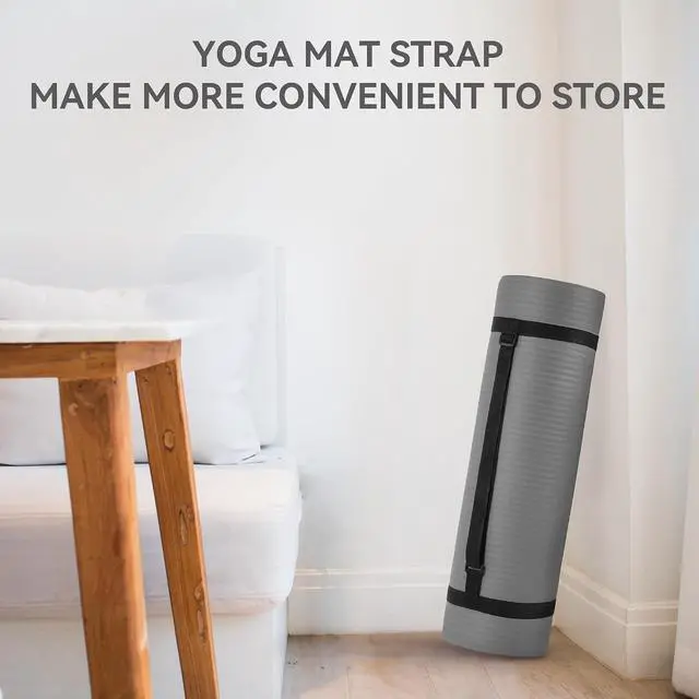 Alt view image 7 of 7 - Fitvids Yoga Mat, 1/2-Inch Extra Thick High Density Exercise Mat, Anti-Tear Exercise Yoga Mat with Carrying Strap, Suitable for Various Yoga Exercises