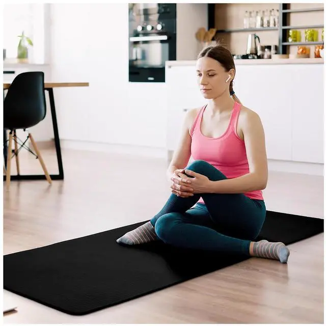 Alt view image 6 of 7 - Fitvids Yoga Mat, 1/2-Inch Extra Thick High Density Exercise Mat, Anti-Tear Exercise Yoga Mat with Carrying Strap, Suitable for Various Yoga Exercises