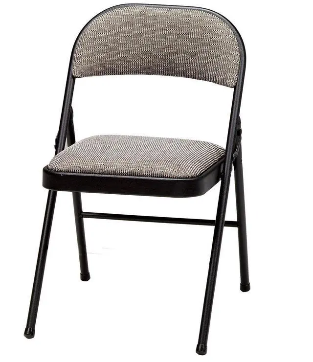 Alt view image 4 of 7 - Sudden Comfort Deluxe Portable Padded Foldable Chairs, Lightweight and Cushioned Metal Fabric Folding Chair, Black - Compact and Collapsible Furniture for Indoor and Outdoor Use (Set of 4)
