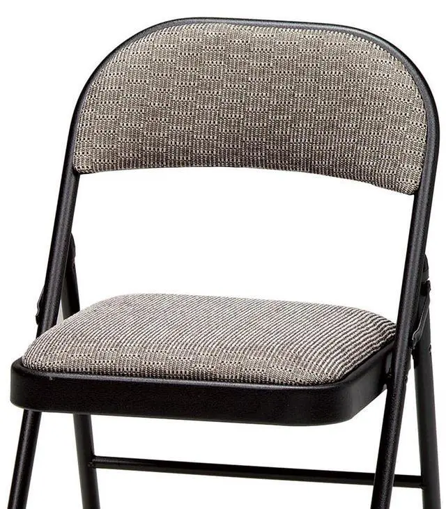 Alt view image 7 of 7 - Sudden Comfort Deluxe Portable Padded Foldable Chairs, Lightweight and Cushioned Metal Fabric Folding Chair, Black - Compact and Collapsible Furniture for Indoor and Outdoor Use (Set of 4)