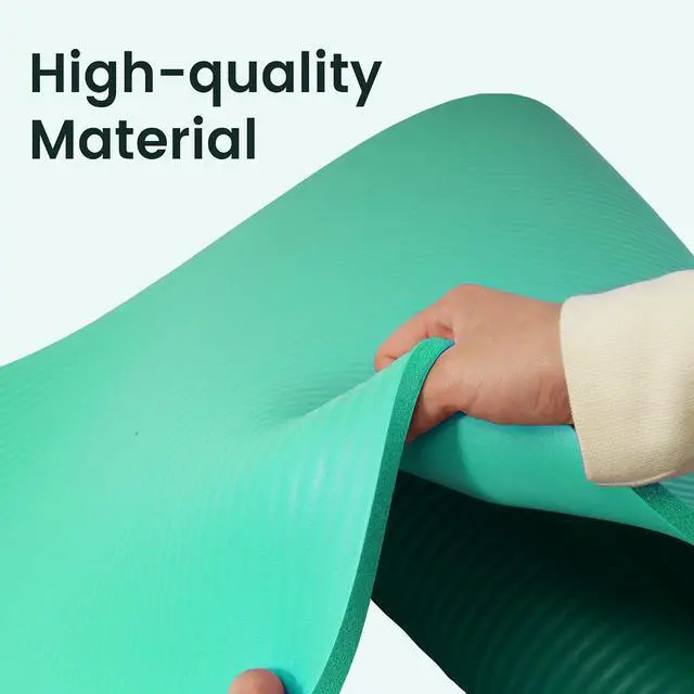 Alt view image 4 of 7 - Fitvids Yoga Mat, 1/2-Inch Extra Thick High Density Exercise Mat, Anti-Tear Exercise Yoga Mat with Carrying Strap, Suitable for Various Yoga Exercises
