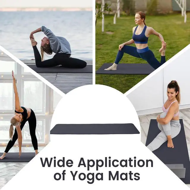 Alt view image 6 of 7 - Fitvids Yoga Mat, 1/2-Inch Extra Thick High Density Exercise Mat, Anti-Tear Exercise Yoga Mat with Carrying Strap, Suitable for Various Yoga Exercises