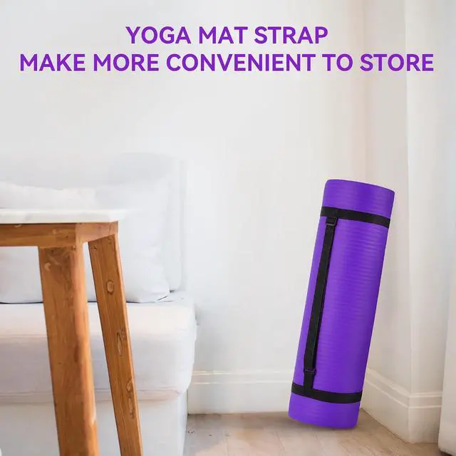 Alt view image 7 of 7 - Fitvids Yoga Mat, 1/2-Inch Extra Thick High Density Exercise Mat, Anti-Tear Exercise Yoga Mat with Carrying Strap, Suitable for Various Yoga Exercises