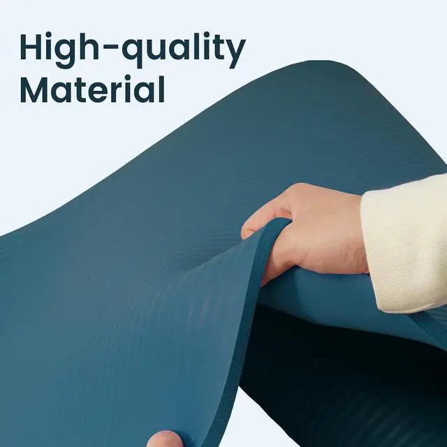 Alt view image 4 of 7 - Fitvids Yoga Mat, 1/2-Inch Extra Thick High Density Exercise Mat, Anti-Tear Exercise Yoga Mat with Carrying Strap, Suitable for Various Yoga Exercises