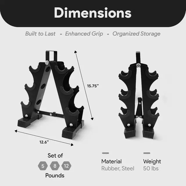 Alt view image 2 of 7 - BalanceFrom Neoprene Coated Iron Dumbbell Hex Weights Set with Stand Color-Coded or Black Options with Non-Slip Grip for Strength Training, Resistance Workouts, and Home Gym Fitness