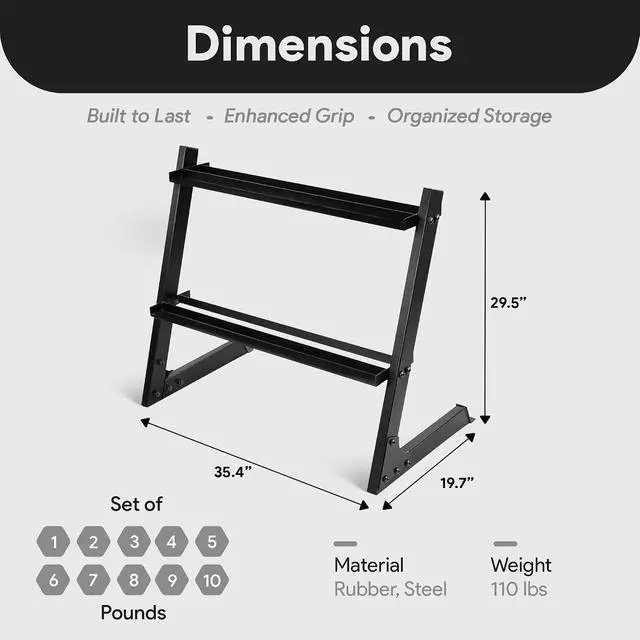 Alt view image 2 of 7 - BalanceFrom Neoprene Coated Iron Dumbbell Hex Weights Set with Stand Color-Coded or Black Options with Non-Slip Grip for Strength Training, Resistance Workouts, and Home Gym Fitness