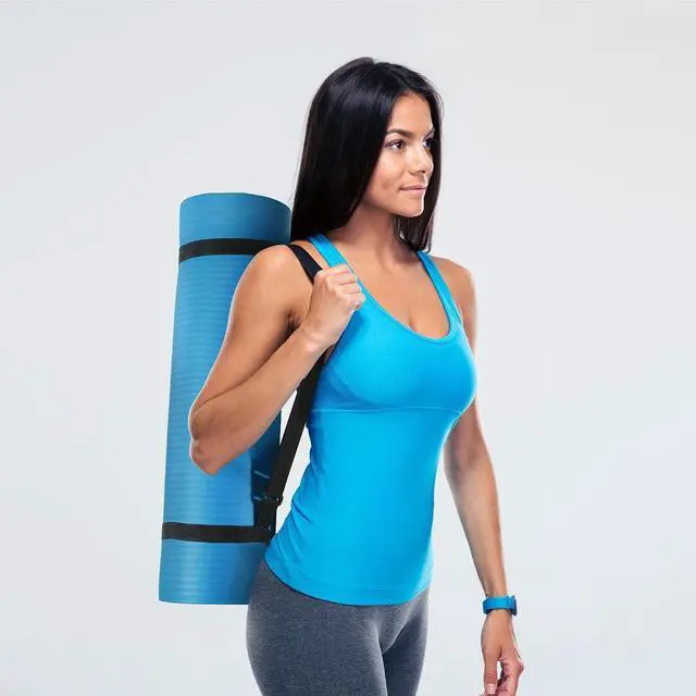 Alt view image 6 of 7 - Fitvids Yoga Mat, 1/2-Inch Extra Thick High Density Exercise Mat, Anti-Tear Exercise Yoga Mat with Carrying Strap, Suitable for Various Yoga Exercises