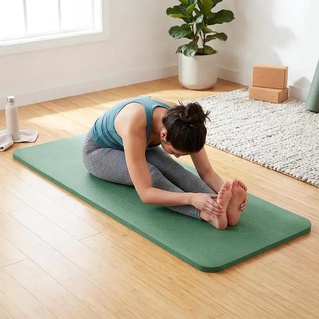 Alt view image 5 of 7 - BalanceFrom Yoga Mat, 1-Inch Extra Thick High Density Exercise Mat, Anti-Tear Exercise Yoga Mat with Carrying Strap, Suitable for Various Yoga Exercises, Multiple Colors