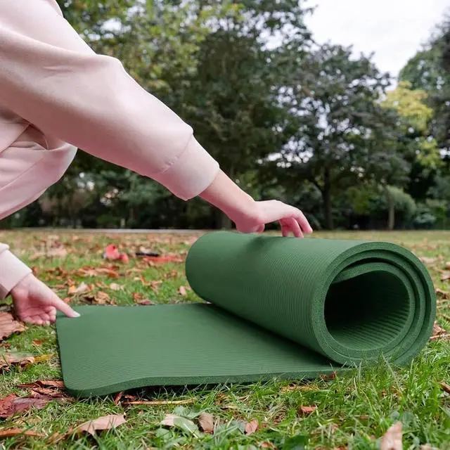 Alt view image 6 of 7 - BalanceFrom Yoga Mat, 1-Inch Extra Thick High Density Exercise Mat, Anti-Tear Exercise Yoga Mat with Carrying Strap, Suitable for Various Yoga Exercises, Multiple Colors