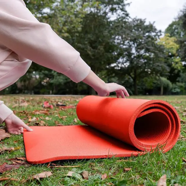 Alt view image 6 of 7 - BalanceFrom Yoga Mat, 1-Inch Extra Thick High Density Exercise Mat, Anti-Tear Exercise Yoga Mat with Carrying Strap, Suitable for Various Yoga Exercises, Multiple Colors