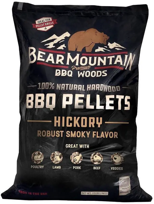 Main image of Bear Mountain All Natural Wood Pellets for Smoker, Grill & BBQ, 20 Lbs, Hickory